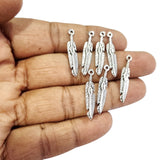 50 Pcs small leaf charms for jewelry making Silver oxidized in size about 27mm long