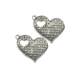 5 Pcs  Pkg. Heart charms locket silver oxidized in size about 20x25mm