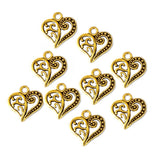 20 Pcs Tiny Heart charms Gold Oxidized tone in size about 14mm
