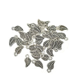 100 PCS PKG. Silver TINY LEAF CHARMS IN SIZE ABOUT 10X6MM