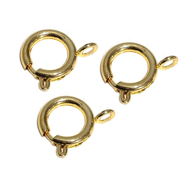 12mm 24 K Shiny gold Plated Round Spring Clasp High Quality Claw