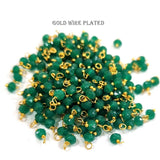 100 Pcs Faceted Solid Opaque gold plated Loreal small charms, size about 4mm, Earring adornment jewelry findings bead charms
