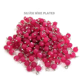 Loreal Charms for Jewelry making adornment Pack of 100/pcs Rani Pink semi opaque