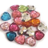 100 Pcs Mix Acrylic Heart stone without hole in size about 12mm