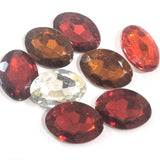 50 Pcs Pkg. 13x18mm size oval faceted acrylic cabochons for art and crafts