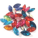 100 pcs mix color boat shape acrylic cabochons for art and crafts in size about 7x15mm