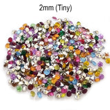 2000 PCS, Point Back ACRYLIC Mix RHINESTONES FOR JEWELRY, CRAFTS AND NAIL ART WORK in Size about 2mm