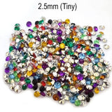 2000 PCS, Point Back ACRYLIC Mix RHINESTONES FOR JEWELRY, CRAFTS AND NAIL ART WORK in Size about 2.5mm