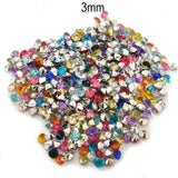2000 PCS, Point Back ACRYLIC Mix RHINESTONES FOR JEWELRY, CRAFTS AND NAIL ART WORK in Size about 3mm