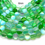 6MM, Green COLOR, 6MM SIZE, MYSTIC AURA QUARTZ BEADS, MATTE HOLOGRAPHIC BEADS, SOLD PER LINE ABOUT 60 BEADS