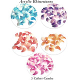 Combo Pack 5 Color Mix Acrylic Rhinestones for Hobby, art and crafts