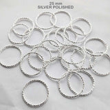 30 PIECES PACK' 25 MM APPROX' THICK OPEN HARD JUMP RINGS/CIRCULAR LINKS USED IN MAKING DIY JEWELLERY ACCESORY