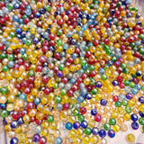 50 GRAMS PACK' MIX PACK OF MULTICOLOR' 4 MM AB SMOOTH ROUND MIX PLAIN GLASS BEADS