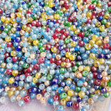 50 GRAMS PACK' MIX PACK OF MULTICOLOR' 4 MM AB SMOOTH ROUND MIX PLAIN GLASS BEADS