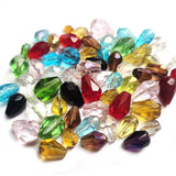 200 Pcs Pkg. Drop Mix Color New cut Crystal Glass Beasd