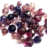 50 Grams Pkg. Round Facet purple Shade color, size encluded 6~12mm Mixed size