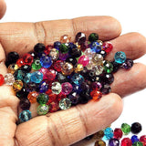 50 Grams Pkg. Multi color shade, Rondelle Faceted Crystal Mix, glass beads, Size mostly in size about 6mm
