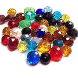 100 Pcs Pkg. Multi color shade, Rondelle Faceted Crystal Mix, glass beads, Size mostly in size about 10 and 12mm
