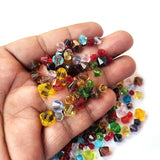 50Grams Pkg. Crystal Mix Shapes and color Bi cone shapes Glass beads for jewelry making Size about 4~8mm