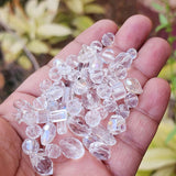 50Grams Pkg. Crystal Mix Shapes Glass beads for jewelry making Crystal White Clear Various Shapes, size about 6~12mm