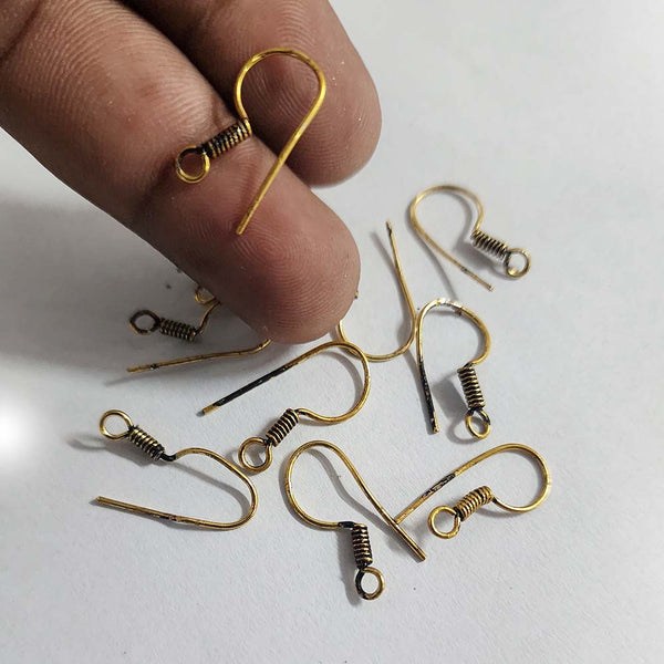 10 Pairs handmade gold ear wire for earring making