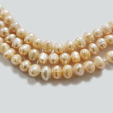 Freshwater Real Pearl Sold Per line in size Approximately 6~8mm and length about  13 1/2 Inches Long