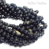 GOLDEN OBSIDIAN ' SEMI PRECIOUS BEADS 8 MM ROUND'45-46 BEADS APPROX' SOLD BY PER LINE PACK