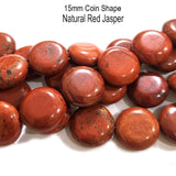 15mm Coin Red Jasper About 26 beads