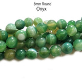 8MM NATURAL ROUND Onyx AGATE BEADS SEMI PRECIOUS GEMSTONE BEADS FOR JEWELRY MAKING STRAND 15 INCH (47-50PCS)
