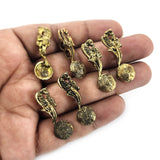10 PIECES PACK' GOLD OXIDIZED' 30 MM APPROX SIZE'  KOLHAPURI BEADS CHARMS