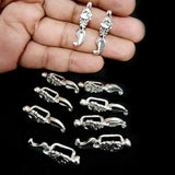 10 PIECES PACK' SILVER OXIDIZED' 29X7 MM APPROX SIZE' KOLHAPURI BEADS CHARMS