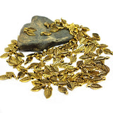 50 PIECES PACK' 8 MM' GOLD OXIDIZED' MINI LEAF ADORNMENT CHARMS