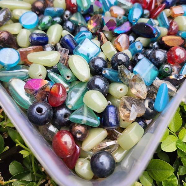 100 PIECES PACK' 617 MM' ASSORTED MIX OF LUSTERED AB GLASS BEADS