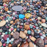 50 GRAMS PACK' ASSORTED PACK OF WOODEN BEADS