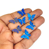 4 PIECES PACK' 11X15 MM' RESIN BUTTERFLY CHARMS