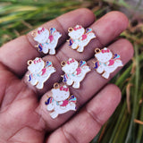 4 PIECES PACK' 16 MM' ENAMEL KITTY CHARMS