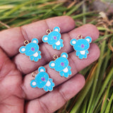4 PIECES PACK' 19x16 MM' ENAMEL TEDDY CHARMS