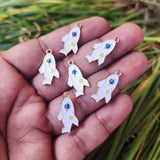 4 PIECES PACK' 21x10 MM' ENAMEL ROCKET CHARMS