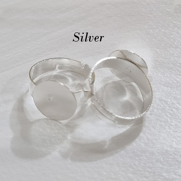 5 PIECES LOTS Silver PLATED RING BLANKS ADJUSTABLE (FREE SIZE