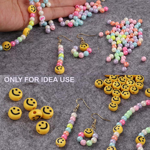 Yellow Smiley Polymer Clay Smiley Face Beads 100 PIECES PACK