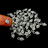 45-50 PIECES PACK' 8-9 MM' SILVER OXIDIZED' MINI LEAF CHARMS