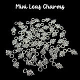 45-50 PIECES PACK' 8-9 MM' SILVER OXIDIZED' MINI LEAF CHARMS