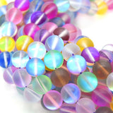 8MM SIZE, MYSTIC AURA QUARTZ BEADS, MATTE HOLOGRAPHIC BEADS, SOLD PER LINE ABOUT 48~49 BEADS