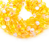 8mm Yellow, MYSTIC AURA QUARTZ BEADS, MATTE HOLOGRAPHIC BEADS 8MM SOLD PER LINE ABOUT 49 BEADS