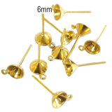 50 Pcs Pkg. Ear back Gold plated with loop