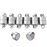 5 PCS PKG. BARREL SHAPE Rhodium plated, MAGNETIC CLASPS FOR JEWELRY MAKING