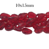 10X15MM LARGE FACETED AB RED DROP ABOUT 27 BEADS LOOSE FOR JEWELRY MAKING