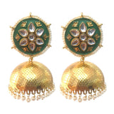 FESTIVE COLLECTION' HANDMADE KUNDAN EARRINGS SOLD BY PER PAIR PACK' BIG SIZE 60-65 MM