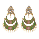 FESTIVE COLLECTION' HANDMADE KUNDAN EARRINGS SOLD BY PER PAIR PACK' BIG SIZE 70-72 MM