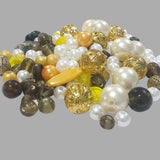 100 Gram Pack Golden and White Combination Bead Mix